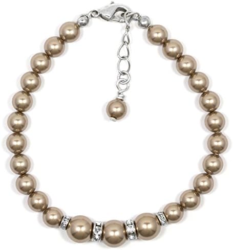 The Crystal Cove Swarovski Bronze Pearl &amp; Sparkly Rondelle Bracelet