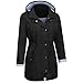 Produktbild MEIbax Damen Einfarbig Regenjacke Outdoor Hoodie Wasserdichte Kapuzenjacke Winddicht Übergangsmantel Parka Lange Jacke mit Kapuze Softshell