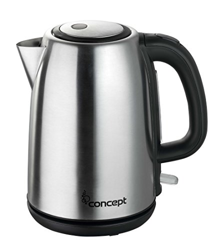 CONCEPT Hausgeräte rk3031 Wasserkocher, Otter-Zentralkonnektor, Herausnehmbarer Anti-Kalk-Filter, 1,7 L, 2200 W, mattierter edelstahl