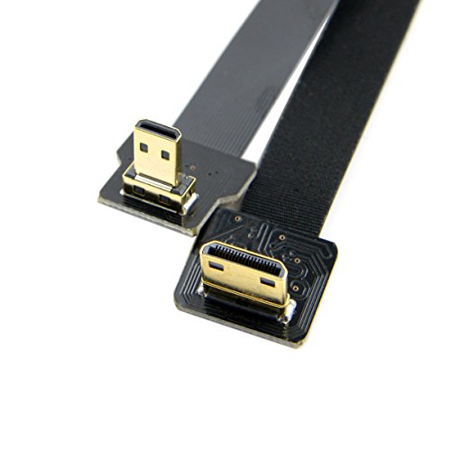 CY 50 cm 90 Grad bis abgewinkelt FPV Micro HDMI Stecker auf Mini HDMI FPC flach Kabel für GoPro Multicopter Aerial Photography - 2