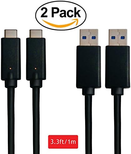 [2 PACK ]High Quality USB Type C Cable for OnePlus 3, Nexus 5X, Nexus 6P, Lumia 950, LG G5, HTC 10, Google Pixel, Macbook Fast Charge USB 3.1 Type C to USB 3.0 Type A Male. Fully Compliant by Boot Remedy (2 Pack - 1M USB Type C - Type A)
