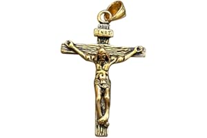 GTHIC Men's Stainless Steel Jesus Christ Crucifix Pendant Necklaces Religion Jewelry Gift