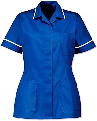 Nurses Tunic D313 - Size: size 16 / 38" / 96cm - Color: royal blue tunic with white piping