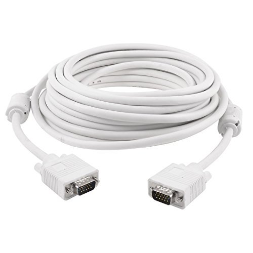 VGA-Kabel - SODIAL(R) VGA-Kabel, 10 m, 15-polig, Stecker auf Stecker Weiss