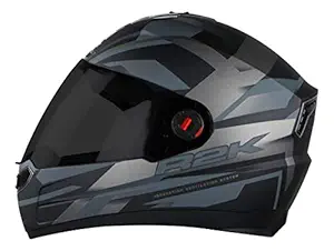 Steelbird SBA-1 R2K Full Face Graphics Helmet in Matt Finish Helmet Fitted with Clear Visor and Extra Smoke Visor (Large 600 MM, Matt Black with Grey)