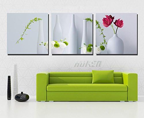 Pingofm The living room is modern and no frame animation of a mural wall sofa painter home furnishings hanging picture simple flower decorative painting,50*50 ,25mm thick board,Minimalist flower