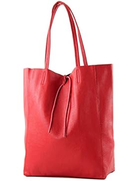 modamoda de - ital. Ledertasche Damentasche Shopper Tasche Groß Schultertasche Leder T163
