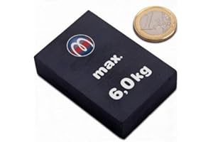 ‎MAGNOSPHERE 5 x Quadermagnet 60,0 mm x 40,0 mm x 15,0 mm Y35 Ferrit Keramik-Magnet-Quader - hält 6 kg - 5 Stück