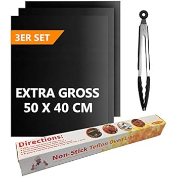 Spülmaschinenfeste Grillmatte Nimomo Grillmatten Set 5 Stück - Wiederverwendbare Antihaft Matte 40x33cm Nimomo Antihaft Wiederverwendbar