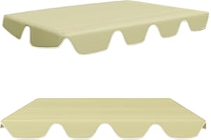 Tenger Home Sonnendach für Hollywoodschaukel, Ersatzdach Universal, Erastzbezug Dachbezug, Dachplane Wasserabweisend und UV-Schutz, Größen (190 * 132 * 15 cm, Beige)