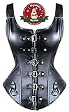 Beauty-You Steampunk women’s vintage corset made of artificial leather, with a zip -  - UK 10