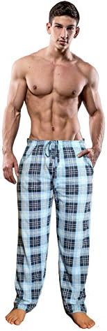 Mens 100% Cotton Jersey Pyjamas Long Full Length Trousers Pjs Nightwear Sleepwear (Large, Style-2)