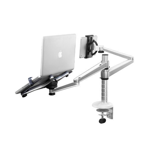 Zolion Einstellbare Aluminium Schreibtisch Monitor Stand Monitor-Schellenklemmung neig- und schwenkbar Schreibtisch-Monitor Ständer Monitor-TV Montage Fernseher Schreibtisch Halterung Universal Laptop Notebook Computer-Monitor Mackbook und iPad LED-TV LCD-TV-Ständer TV-Halter Universal TV VESA Monitorstandfuß (Laptop & Tablet) - 5