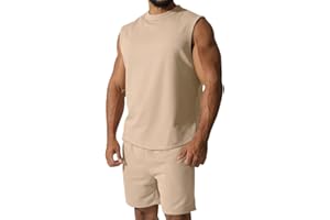 seiveini Ensemble Jogging Homme 2 Pièces d'été à Sans Manches Activewear Hommes Débardeur + Shorts Décontractée Set Court pour le Fitness Sport Running la Course à Pied