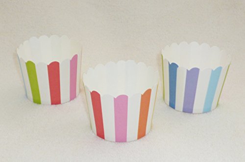 25 Regenbogen-Bunte Back- & Eis-Förmchen mit Streifen - 3