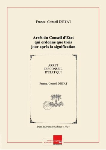 Arrêt du Conseil d'Etat qui ordonne que trois jour après la signification d'icelui, les fermiers, locataires et autres débiteurs entre les mains de qui il a été ou sera fait des saisies à la requête de Louis Gautier chargé de l'éxécution de l'édit du mois d'avril 1713, pour le supplément de finance qu'il ordonne être payé par les détenteurs, propriétaires ou possesseurs des iles ilots et autres biens et droits sur les rivières... seront tenus de vider leurs mains en celle dudit Gautier... nonob gratuit Arrêt du Conseil d'Etat qui ordonne que trois jour après la signification d'icelui, les fermiers, locataires et autres débiteurs entre les mains de qui il a été ou sera fait des saisies à la requête de Louis Gautier chargé de l'éxécution de l'édit du mois d'avril 1713, pour le supplément de finance qu'il ordonne être payé par les détenteurs, propriétaires ou possesseurs des iles ilots et autres biens et droits sur les rivières... seront tenus de vider leurs mains en celle dudit Gautier... nonob gratuit