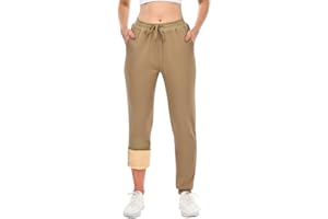 HFDWYJ Pantalon de jogging en polaire pour femme - Pantalon d'hiver chaud et moelleux - Pantalon de loisirs - Pantalon de sport d'hiver doublé avec poche