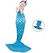 Produktbild Meerjungfrau Schwanz Decke, handgefertigt gestrickt Meerjungfrau Decke, Crochet Snuggle Mermaid, alle Jahreszeiten Mermaid Schlafsack Decke für Kinder von Qile himmelblau