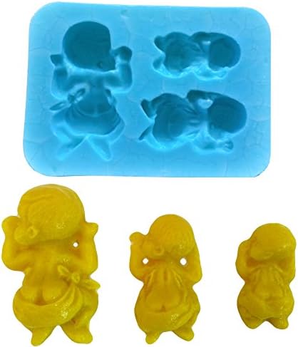 Silicone Mold With Mold Of 3 Children With Different Size Diaper. For Sugar Paste, Flux, Etc For Food Diy Diy.Cat: Baby Child Children Baby