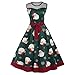 Produktbild Weihnachten Kleid,Marlene Weihnachtsfrauen ärmellose Weihnachtsmann Druckverband Spitze Weinlese Partykleid
