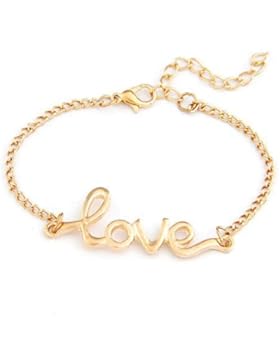 Vintage Love Armkette Liebes-Armband mit Schriftzug Kettenarmband in Gold von DesiDo®