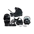 Bergsteiger Capri Kinderwagen 3 in 1 Kombikinderwagen Megaset 10 teilig inkl. Babyschale, Babywanne, Sportwagen und Zubehör