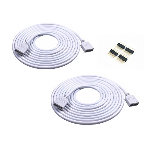 hpowe RBOW 2 Pack 2.5 m Tira de LED RGB 4 Pin, conector, adecuado para LED RGB tira