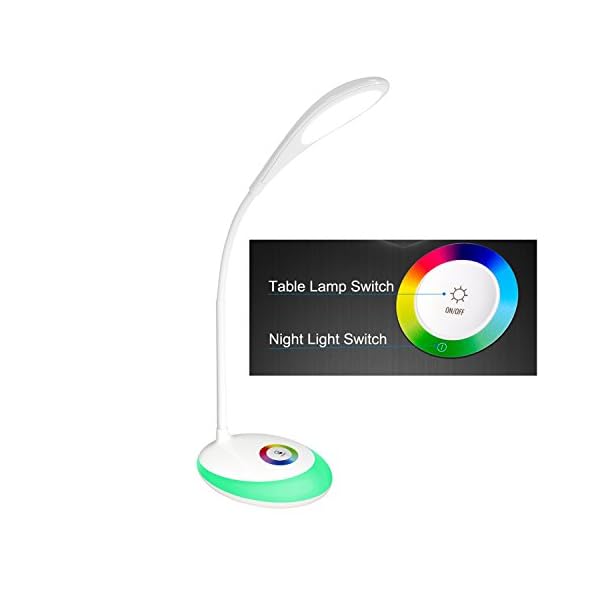 Leadleds Desk Lamps, Book Reading Lights with Touch-Sensitive Control Panel, 3 Adjustable Brightness Levels, 256 Color Changing Base, Eye-Protect USB Rechargeable LED Bedside Lamps for Kids - Image 4