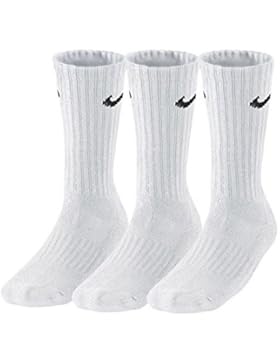Nike Unisex Socken Sportsocken Tennissocken VALUE CREW 3 Paar weiss, Größe:38-42