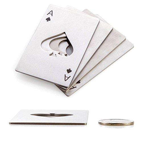 MECO Smart Edelstahl Poker Card Ace of Spades Drehverschlussöffner Flaschenöffner Soda Bier Elegantes Geschenk - 5