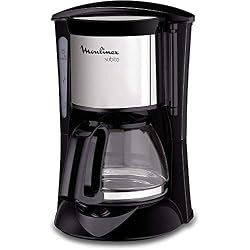 Moulinex FG150813 Cafetière Filtre Subito Mini Capacité 6 Tasses Verseuse Verre Anti-Goutte Maintien au Chaud Café Noir Inox