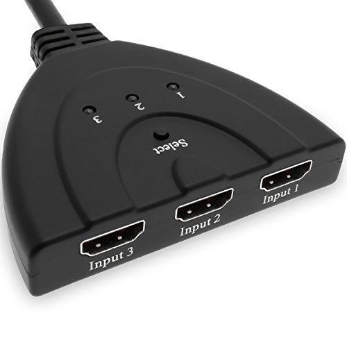igadgitz 3 Port HDMI Automatische Switch Verteiler Umschaltung 1080p Full HD 3D Gold (3x Eingang 1x Out) mit 0.5m HDMI Kabel - 4