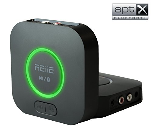 REiiE Receptor Adaptador de Audio Bluetooth con 3D Surround AptX de Baja latencia, Adaptador de Audio inalámbrico V4.2 para reproducción de música estéreo en el hogar y el Coche (par 2 a la Vez)