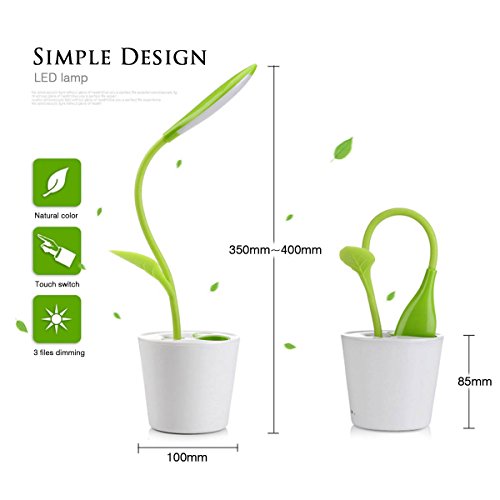 SKR LED Bäumchen Schreibtischlampe mit Stifthalter Augenschutz 3 Helligkeitsstufen Touch Sensor Dimmbar und Ein-/Aus-Schalten f¨¹r Kinder oder B¨¹roarbeiten ¡­ - 3
