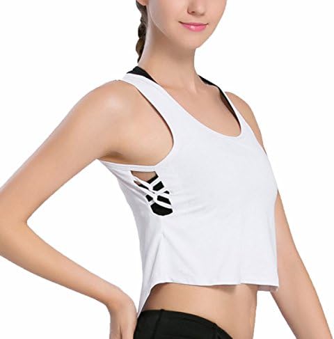 Navel All-match Training Quick Drying Moisture Absorption Female Sports Vest,White-M