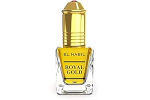 El Nabil Royal Gold 5 ml Huile de parfum – Attar Musc Misk sans alcool, Musc de qualité supérieure, oriental, arabe, oud, naturel, ambre