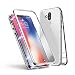 Produktbild One Plus 6 Hülle, Jonwelsy Metallrahmen Magnetische Adsorption Handyhülle mit eingebautem Magnetklappdeckel, Ultra Dünn Gehärtetes Glas Transparente Back Cover für One Plus 6