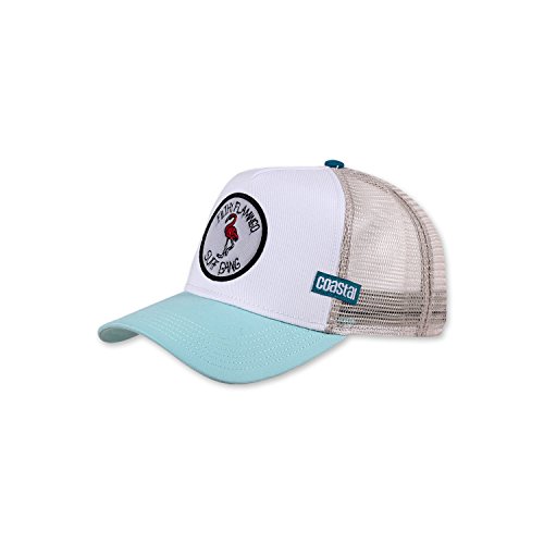 CoastalTrucker Cap Filthy Flamingo Beige White