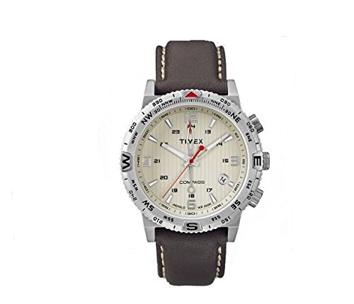Timex Herren-Armbanduhr XL Adventure Series Compass Analog Quarz Leder T2P287 Timex Herren-Armbanduhr XL Adventure Series Compass Analog Quarz Leder T2P287