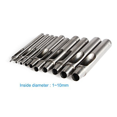 10 Stück Locheisen Lochstanze Leder Lederwaren Papier Craft Druck Werkzeug Gürtel Stanzen Set von 1mm-10mm - 2