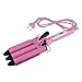 Segolike Magic Hair Curling Ceramic Iron 3 Triple Barrels Clamp Wave Curler EU Plug Pink - 25mm RS.1530.00