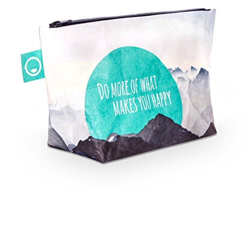 Preisvergleich Produktbild happybrush Kulturbeutel / Leichte, Wasserdichte Kosmetiktasche aus Tyvek (Papierähnlicher Spezialstoff) / Veganer Badebeutel Wasserfest / Robuste Kulturtasche für Reisen / Waschbar & Made in Germany