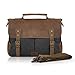Produktbild SMRITI Vintage Leder Canvas Aktentasche Laptop Messenger Tasche 14 zoll - Schwarz