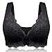Produktbild Baiomawzh Unterwäsche Damen Sexy Spitzenbesatz Nahtlos Ohne Bügel Verstellbare Reißverschluss Vorderverschluss Push Up Extra Elastisch Komfort Atmungsaktiv Schlaf Bustier Yoga BH (Schwarz,80B)