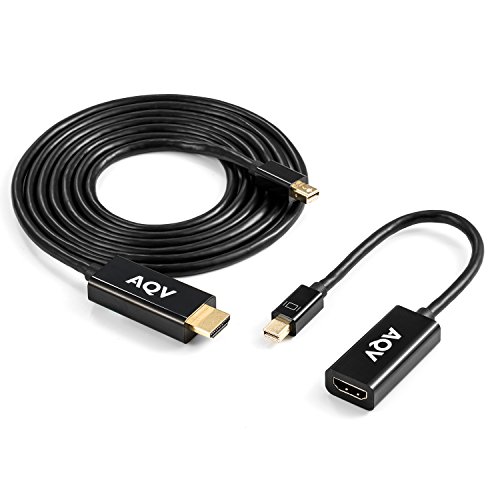 Mini DP zu HDMI, AQV Mini DisplayPort (Thunderbolt kompatibel) zum HDMI HDTV Konverter Stecker an Steckdose 6 Fuß Adapterstecker zum Stecker 1,83 m