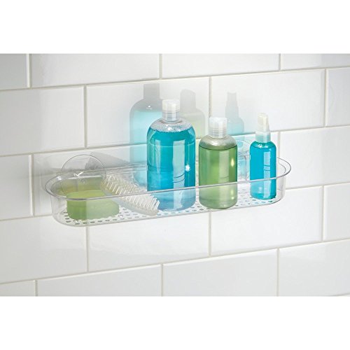 InterDesign Badezimmer-/Dusch-Caddy mit Saugnapf für Shampoo, Conditioner, Seife – Durchsichtig - 2