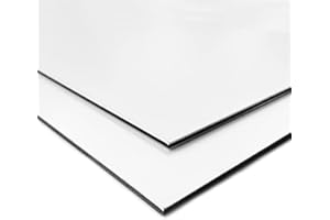 SIGNALÉTIQUE.BIZ FRANCE Panneau Composite Aluminium Blanc 2 mm. Plaque alu avec au Centre un Polyéthylène (PVC) Aluminium Composite Blanc 2 mm - 50 x 80 cm (500 x 800 mm) -
