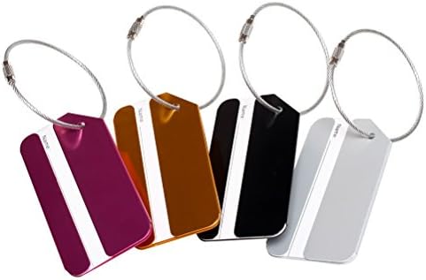 Sicai 4 Pcs Travel Luggage Baggage Handbag Tag Labels Suitcase ID Tags Labels 4 Colors