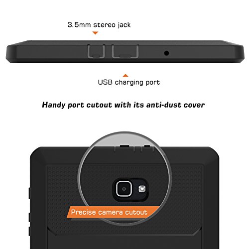 MoKo Galaxy Tab A 10.1 Hülle – [Heavy Duty] Ganzkörper-Rugged Hybrid Stand Cover Schutzhülle mit integriertem Displayschutz für Samsung Galaxy Tab A 10.1″ (2016) Wi-Fi/ LTE T580N / T585N, Schwarz - 5