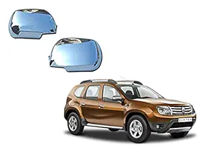 Auto Spare World Side Mirror Chrome Cover for Renault Duster 2013-2016 Set of 2 Pcs